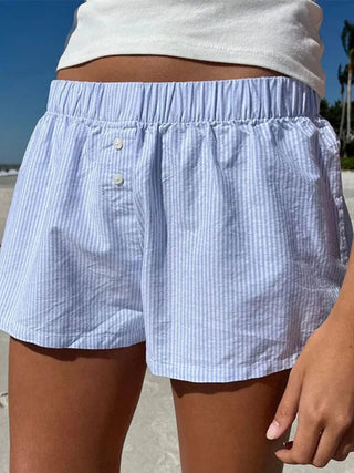 Shorts für Damen - Luftige Gestreifte Kurze Hose für Sommer