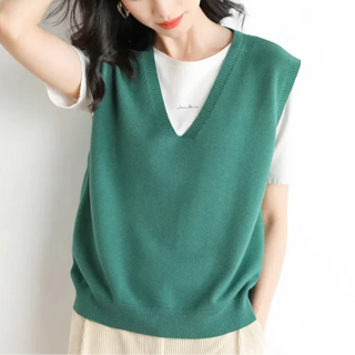 Pullunder für den Herbst - Trendy Strickpullover mit V-Halsschnitt für Damen