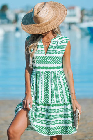 Sommerkleid für Damen - Luftige italienische Strandkleid mit Ethno-Muster