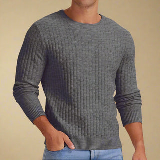 Ganti Sweater | Casual Strickpullover mit Karomuster und Rundhalsausschnitt für Herren