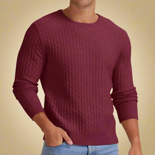 Ganti Sweater | Casual Strickpullover mit Karomuster und Rundhalsausschnitt für Herren