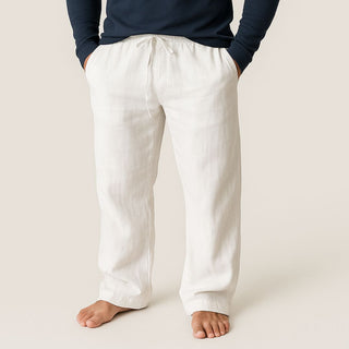 Sommerhose für Herren - Weite Hose in Leinenoptik mit Kordelzug