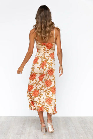 Sommerkleid für Damen - Elegantes Strandkleid mit Blumenmuster