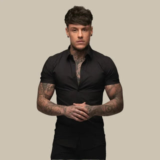 Muskel T-shirt für Herren - Premium Stretch Kurzarmhemd für Sommer