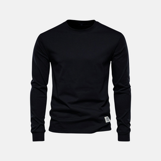 Langarmshirt für den Herbst - Casual Baumwoll-Langarmshirt mit Rundhalsausschnitt für Herren