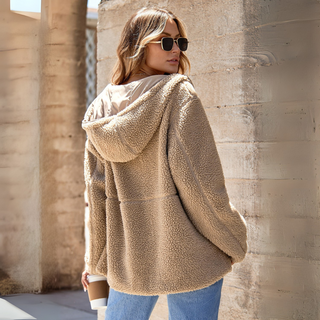 Teddyjacke - Stilvolle Fleecejacke mit Kapuze für Damen
