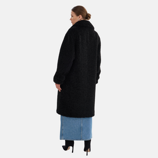 Fleecejacke - Stilvolle Lange Mantel mit Stehkrage für Damen