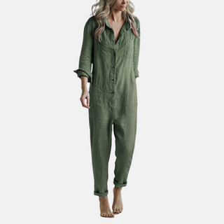 Overall für Sommer - Lässiger Langarm Overall mit Knopfleiste