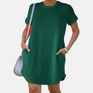 Midikleid für den Sommer - Luftiges T-Shirt-Kleid mit Kurzarm und Taschen