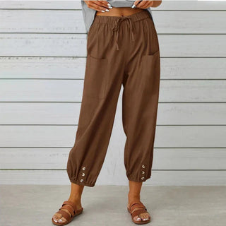 Sommerhose für Damen - Luftige Palazzo Hose mit Gummibund