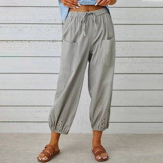 Sommerhose für Damen - Luftige Palazzo Hose mit Gummibund