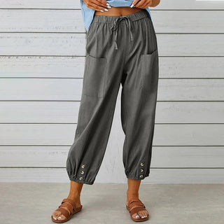 Sommerhose für Damen - Luftige Palazzo Hose mit Gummibund