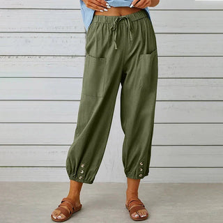 Sommerhose für Damen - Luftige Palazzo Hose mit Gummibund