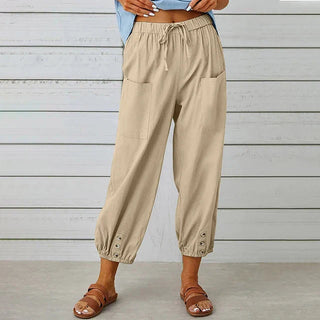 Sommerhose für Damen - Luftige Palazzo Hose mit Gummibund