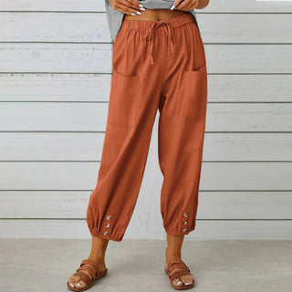 Sommerhose für Damen - Luftige Palazzo Hose mit Gummibund