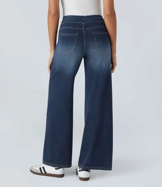 ActiveFit Jeans - Weite Bundfaltenhose mit Bauch-Weg Effekt