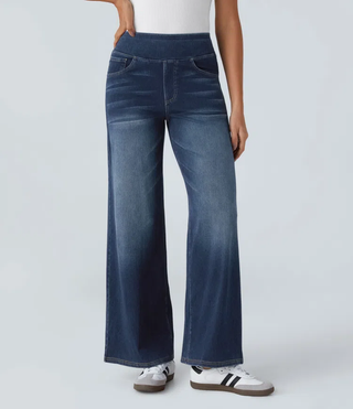 ActiveFit Jeans - Weite Bundfaltenhose mit Bauch-Weg Effekt