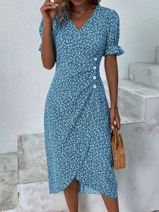 Sommerkleid für Damen - Elegantes Maxikleid mit Puffärmeln