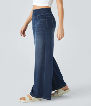 ActiveFit Jeans - Weite Bundfaltenhose mit Bauch-Weg Effekt