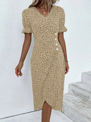 Sommerkleid für Damen - Elegantes Maxikleid mit Puffärmeln