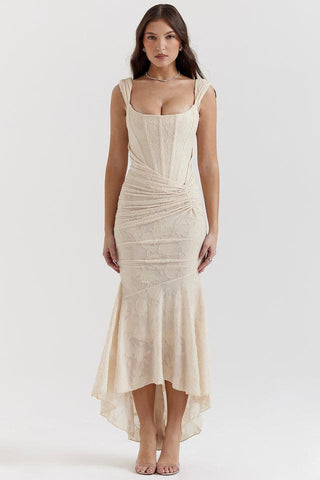 Abendkleid für Damen - Elegantes Midikleid mit Raffung für Hochzeiten
