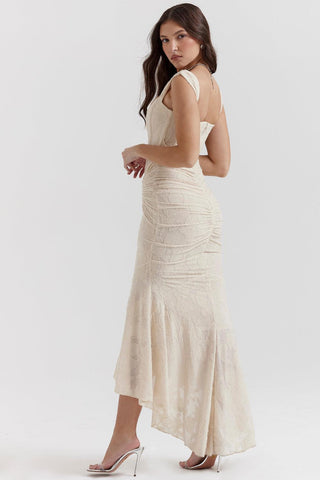 Abendkleid für Damen - Elegantes Midikleid mit Raffung für Hochzeiten