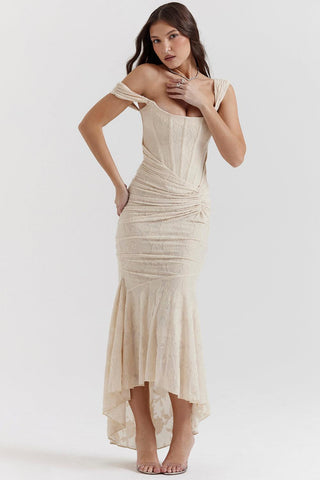 Abendkleid für Damen - Elegantes Midikleid mit Raffung für Hochzeiten