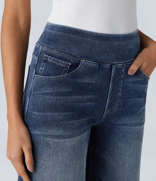 ActiveFit Jeans - Weite Bundfaltenhose mit Bauch-Weg Effekt