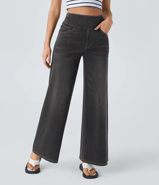 ActiveFit Jeans - Weite Bundfaltenhose mit Bauch-Weg Effekt