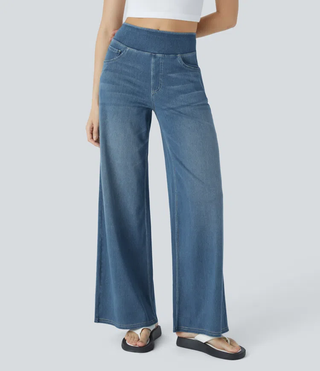 ActiveFit Jeans - Weite Bundfaltenhose mit Bauch-Weg Effekt