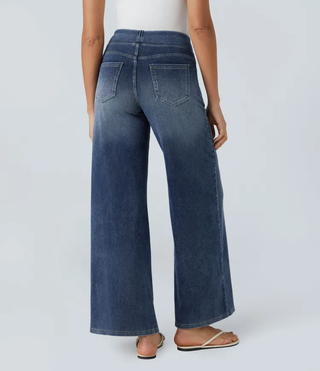 ActiveFit Jeans - Weite Bundfaltenhose mit Bauch-Weg Effekt