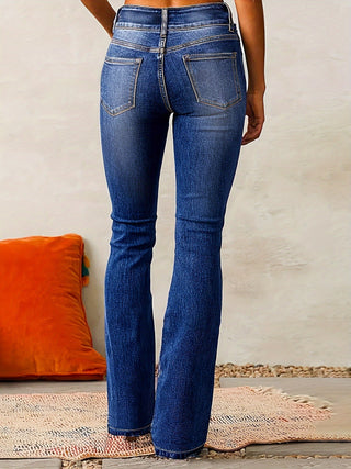 Bootcut Jeans - Mittelhoch sitzende Retro Stretch Jeanshosen