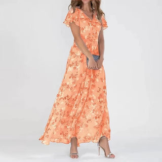 Maxikleid für Damen - Langes Sommerkleid mit Blumenmuster