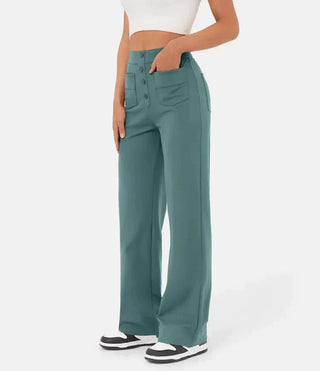 Palazzo Hose für Damen - Luftiges weite Hose mit Knopfleiste für Sommer