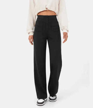 Palazzo Hose für Damen - Luftiges weite Hose mit Knopfleiste für Sommer