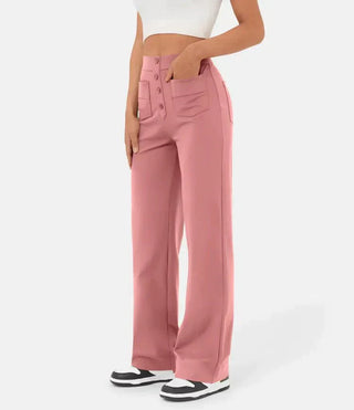 Palazzo Hose für Damen - Luftiges weite Hose mit Knopfleiste für Sommer