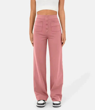 Palazzo Hose für Damen - Luftiges weite Hose mit Knopfleiste für Sommer