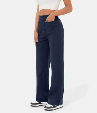 Palazzo Hose für Damen - Luftiges weite Hose mit Knopfleiste für Sommer