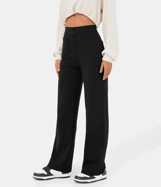 Palazzo Hose für Damen - Luftiges weite Hose mit Knopfleiste für Sommer