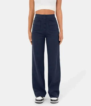 Palazzo Hose für Damen - Luftiges weite Hose mit Knopfleiste für Sommer