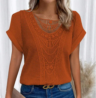 Häkel-bluse für Damen - Elegantes Oberteil mit Spitze für den Sommer