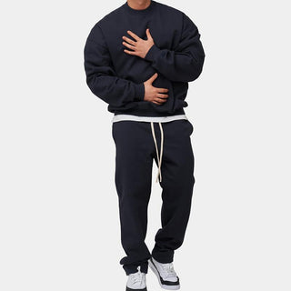 Ganti loungewear | Plain Casual Zweiteiliges Set mit übergroßem Sweatshirt und passender Jogginghose für Männer
