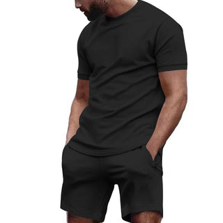 Ganti zweiteiliges Herrenset | Premium Solid Casual T-Shirt mit passender Shorts für Herren