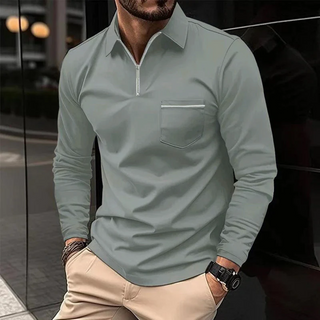 Premium Langarm Poloshirt für Herren