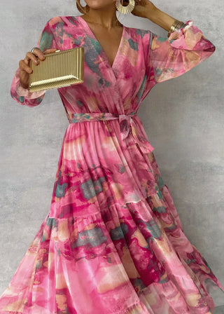Sommerkleid für Damen - Elegantes Florales Maxikleid mit langen Ärmeln
