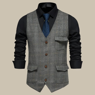 mouwloos geruite gilet voor heren van