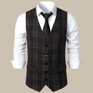 Ganti Oxford Trachtenwesten | Retro ärmelloses kariertes Gilet für Herren