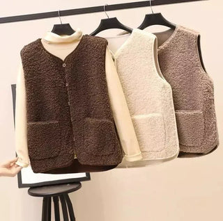 Plüsch-Weste für den Herbst - Elegante Warme Weste für Damen