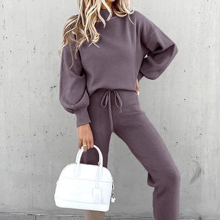 Zweiteiler für Damen - Luxus Joggingset mit Pullover und Hosen