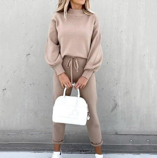 Zweiteiler für Damen - Luxus Joggingset mit Pullover und Hosen